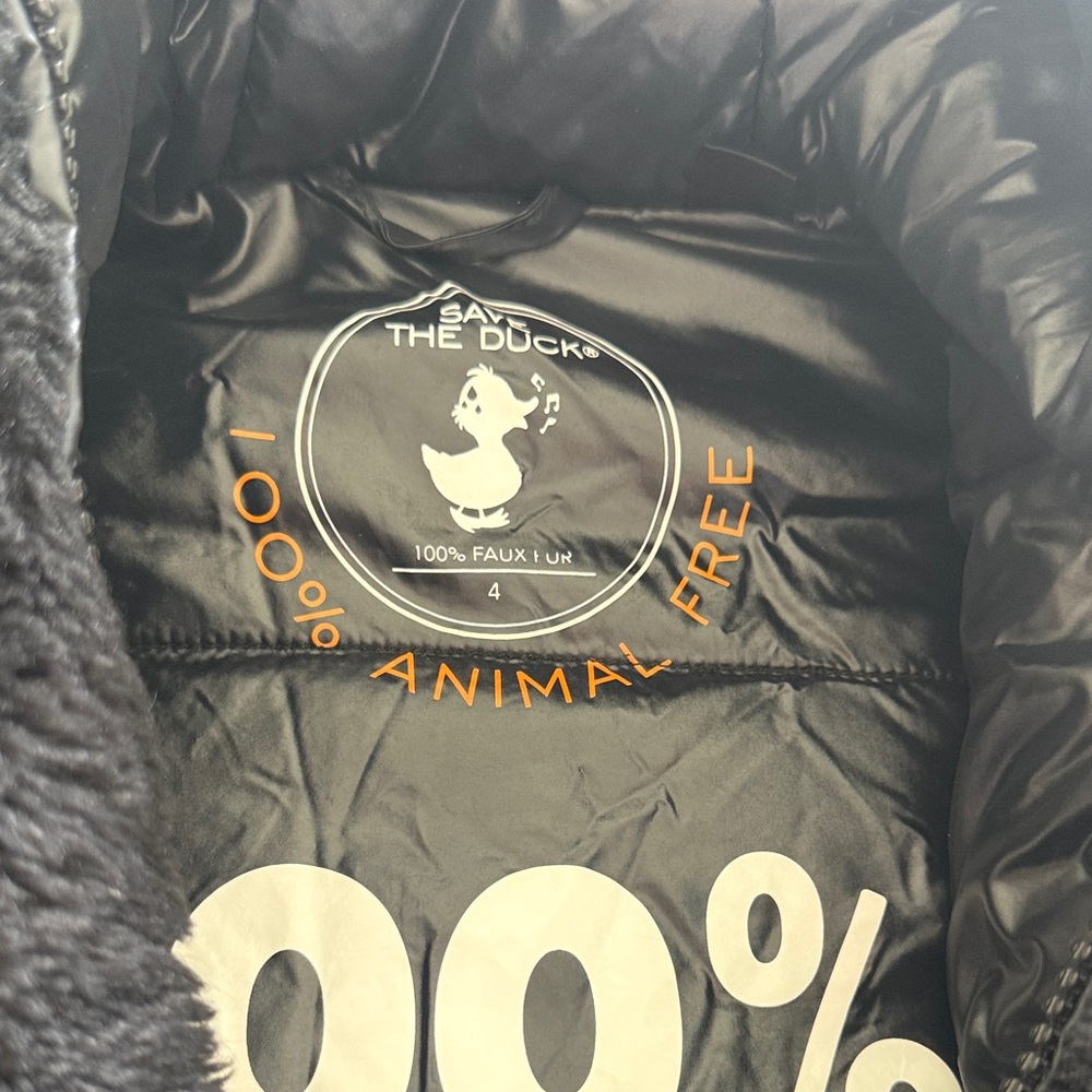 SAVE THE DUCK Kids Black Puffer Coat